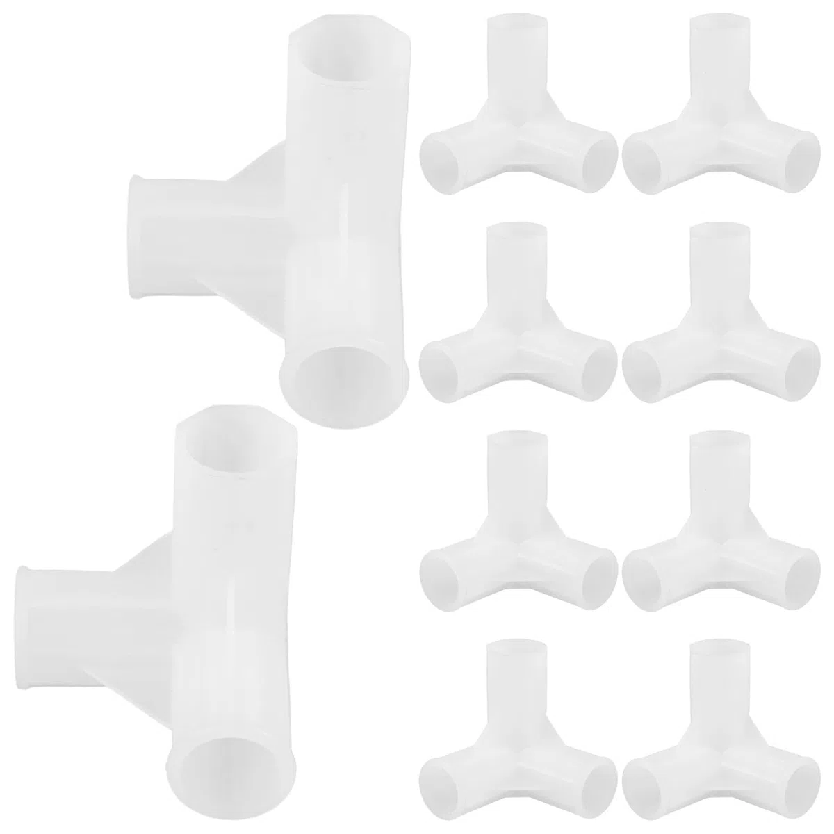 Conectores de Plástico Diámetro Interior 13mm 3 Vías para Barra de Armario 10 Piezas Resistente y Flexible para Soluciones Versátiles de Almacenamiento en Armarios