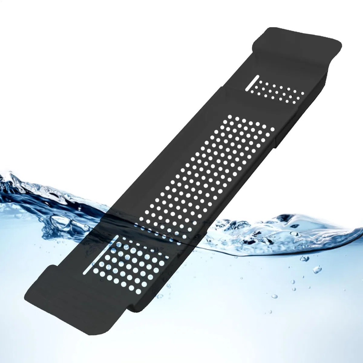 Bandeja de baño, bandejas de baño para Todo el baño, Organizador de bañera Ajustable, Bandeja de Almacenamiento sobre la bañera, Bandeja de bañera, Organizador de baño/Negro para Vino, Taza,