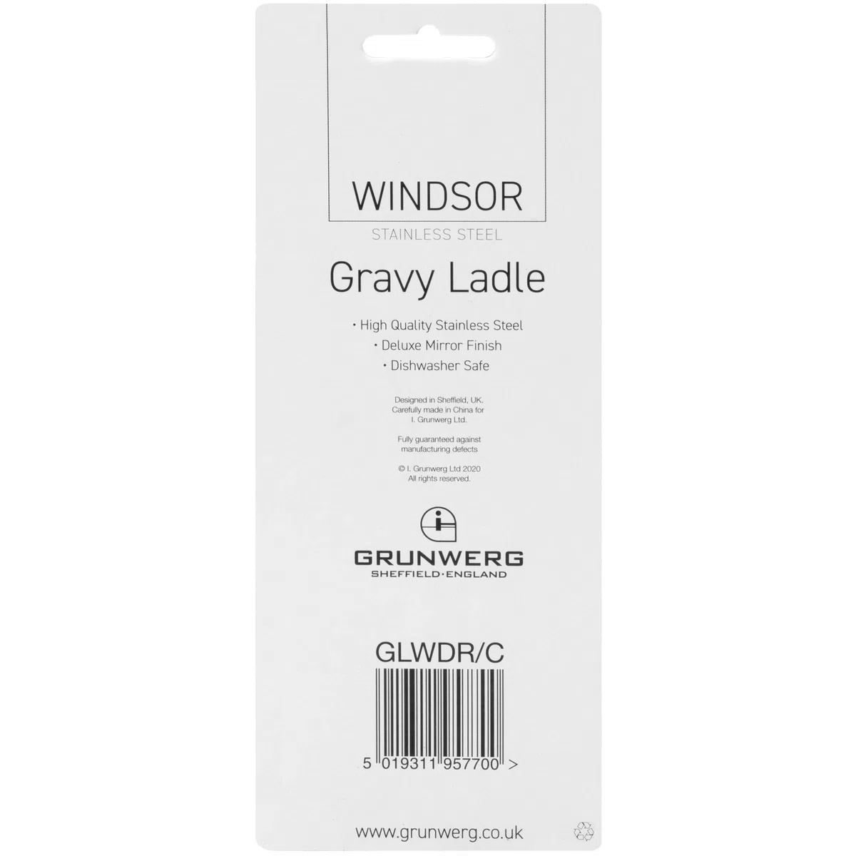 Grunwerg Windsor Carded, Cuchara Para Salsa de 16 cm, 18/0 Acero Inoxidable