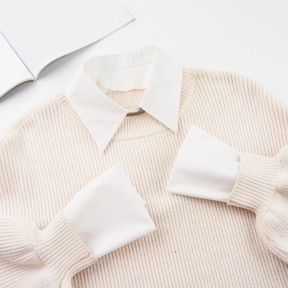 Muñequera falsa simple, media camisa, blusa, puños, accesorios versátiles, puños desmontables, puños blancos