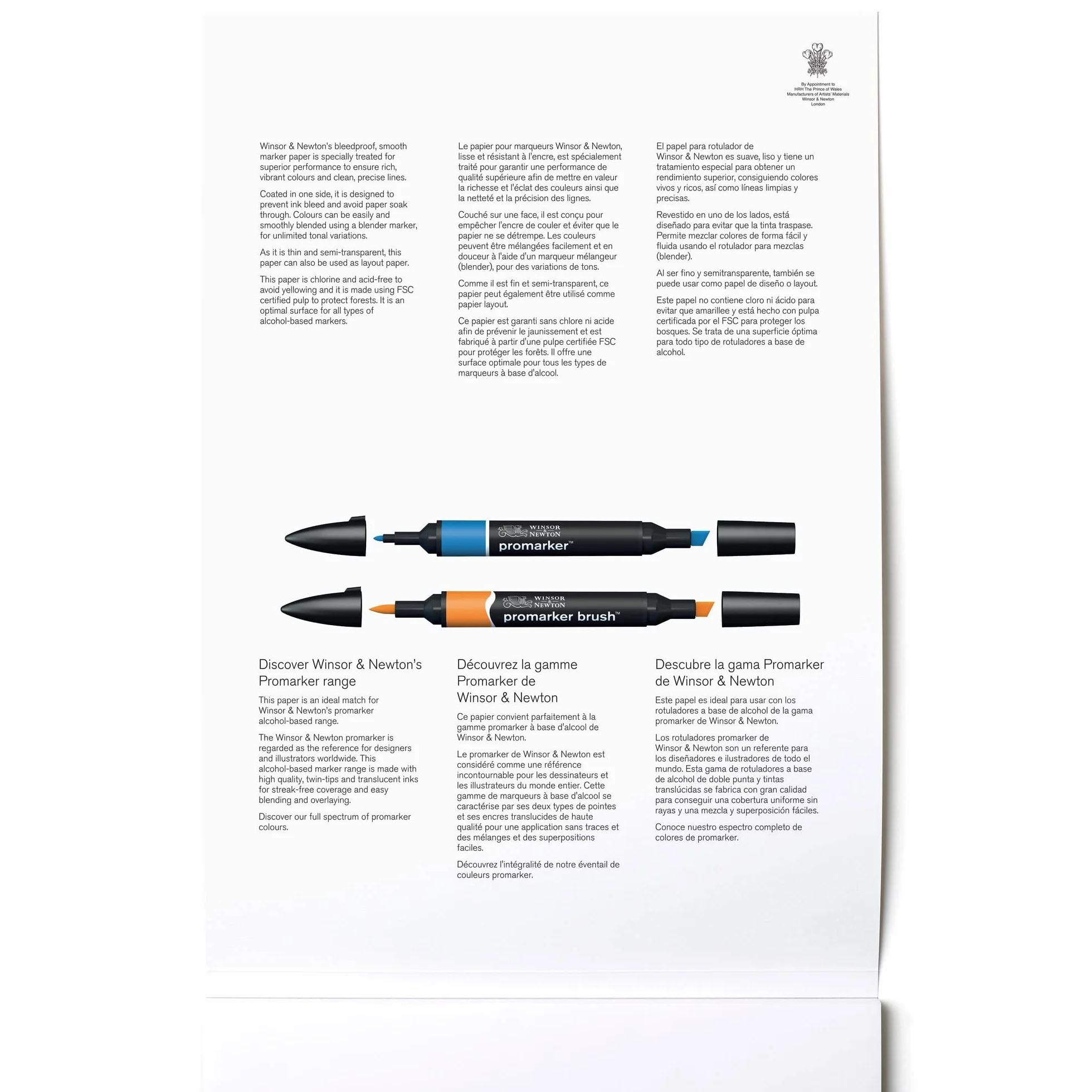 Winsor & Newton Bloc Papel rotuladores, Blanco, DIN A4