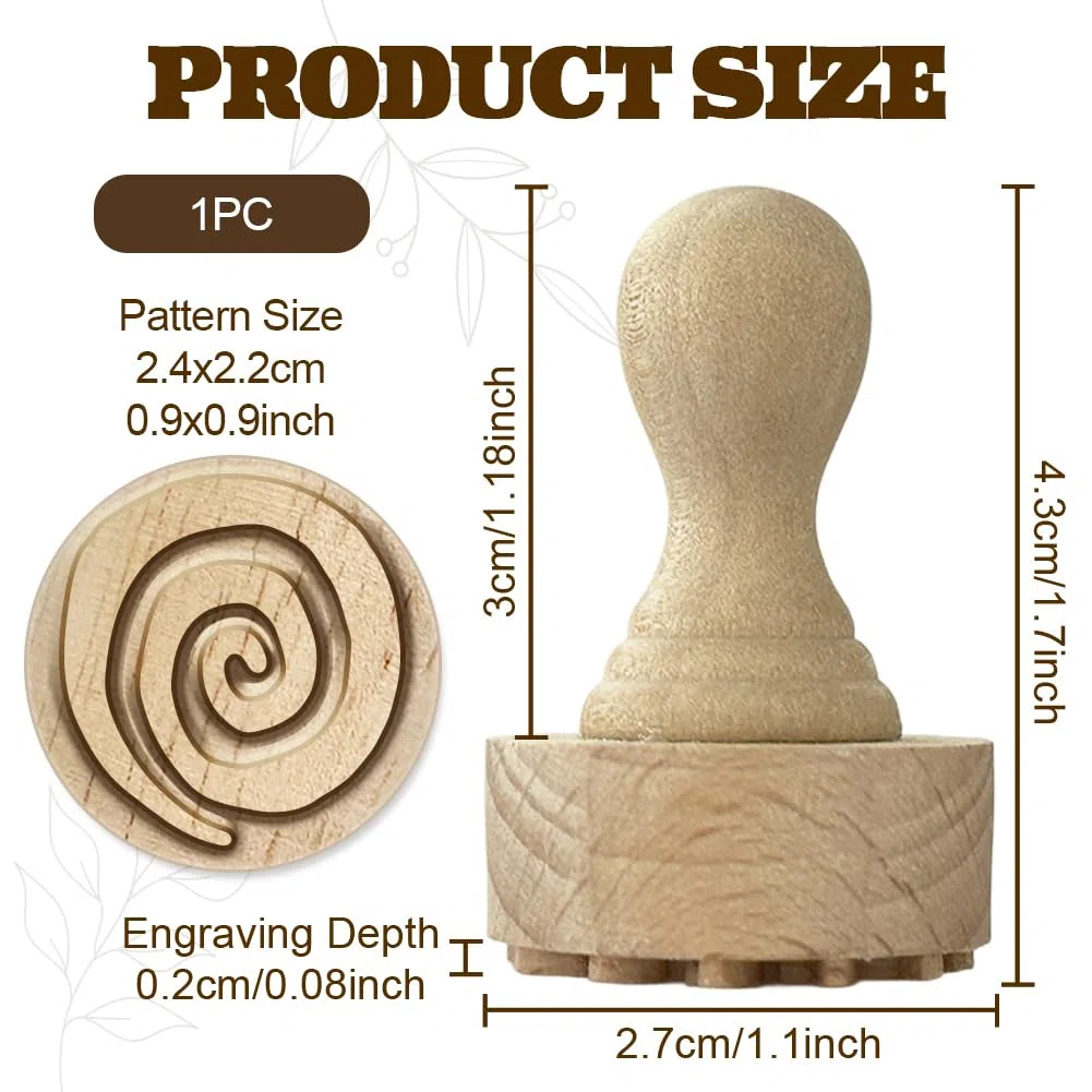 OLYCRAFT tampones de madera 2,7 cm tampone redondos espirales tampone redondo de arcilla seals redondo naturales de cerámica pequeña seal redondos