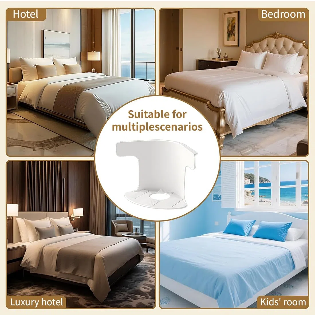 4 Piezas Sujetadores de Sábanas con Tiras de Bloqueo Kit, sujeta sabanas bajeras, Antideslizante Tensor de Sábanas, Sujetadores de Esquina para Sábana de Cama, Heavy-Duty Corner Clips(L)