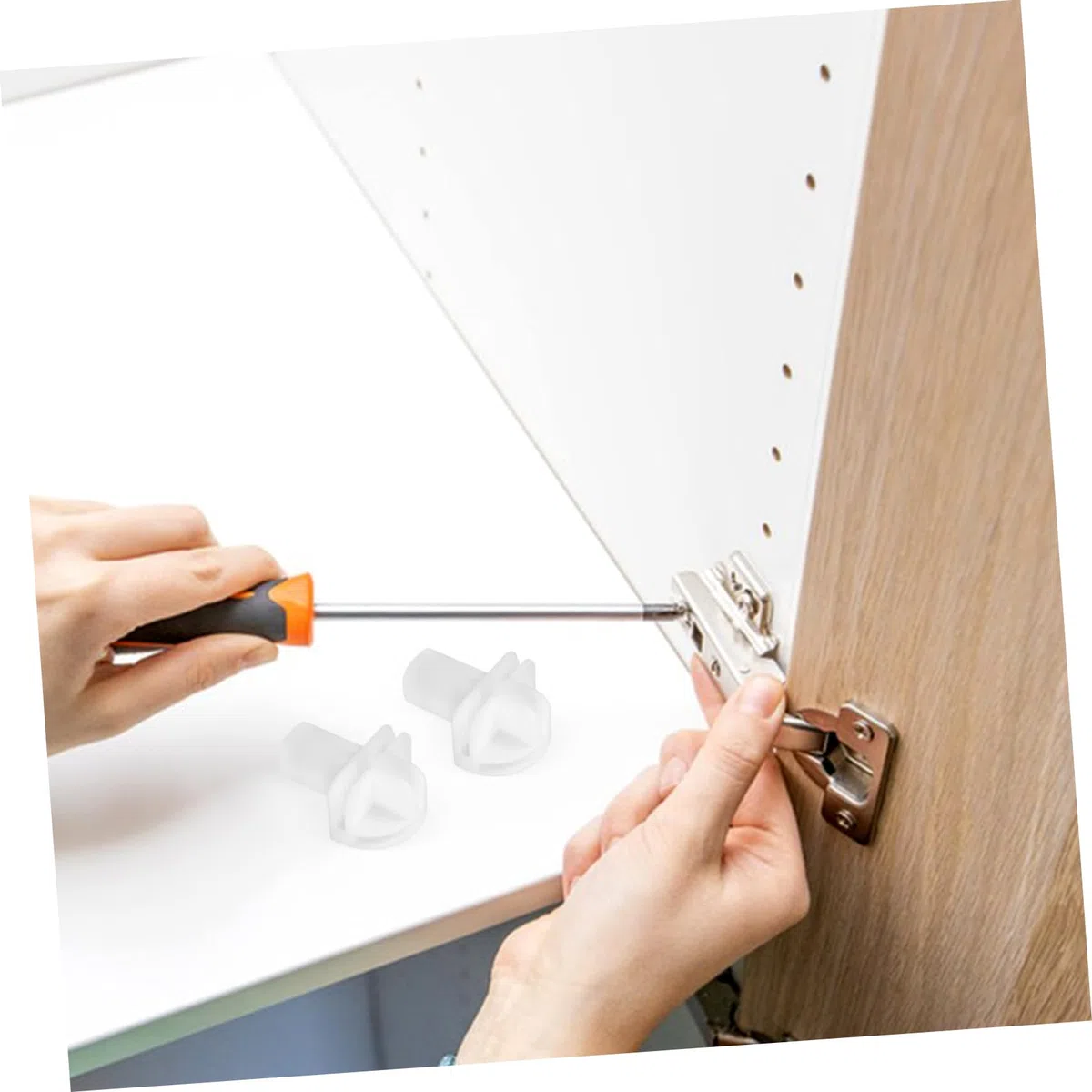 BESTOYARD Conectores Fácil Instalación y Ensamblaje de Plástico Blanco 8 Piezas para Estanterías Modulares de Alambre para Armarios y Almacenamiento