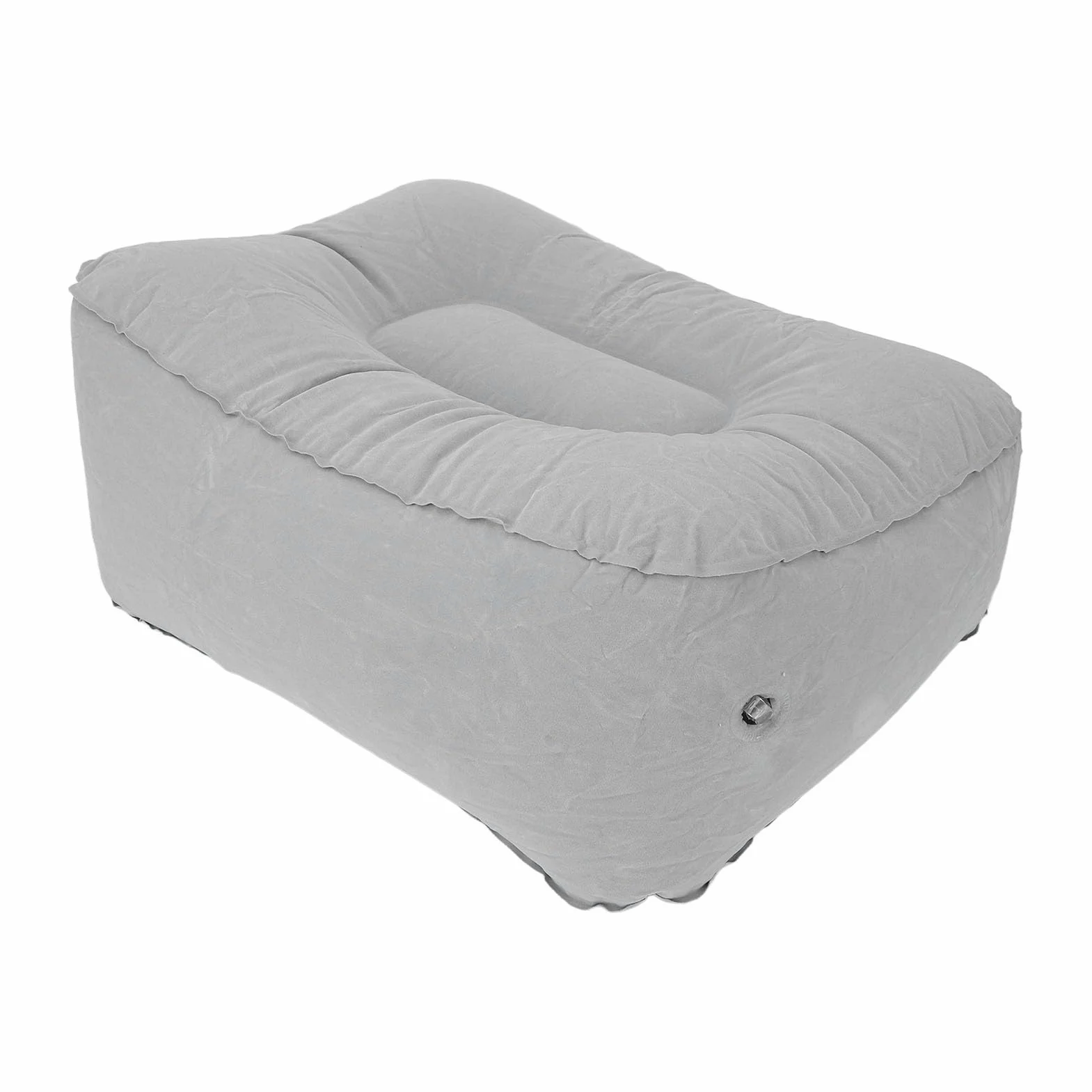 Cryfokt Almohada Inflable para Reposapiés, Almohada Portátil de Viaje para Pies, Material de Flocado de PVC, Ajustable, Almohada de Apoyo para Piernas de Inflado Rápido para Aviones