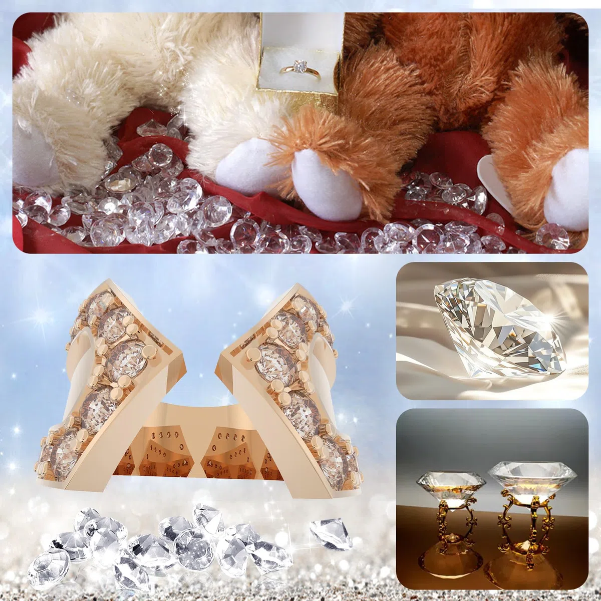 TOAOB 25 Piezas Diamantes Decorativos Grandes 30 mm Cristales Acrílicos Transparentes de Diamante Decorativas para Mesa de Boda Decoración