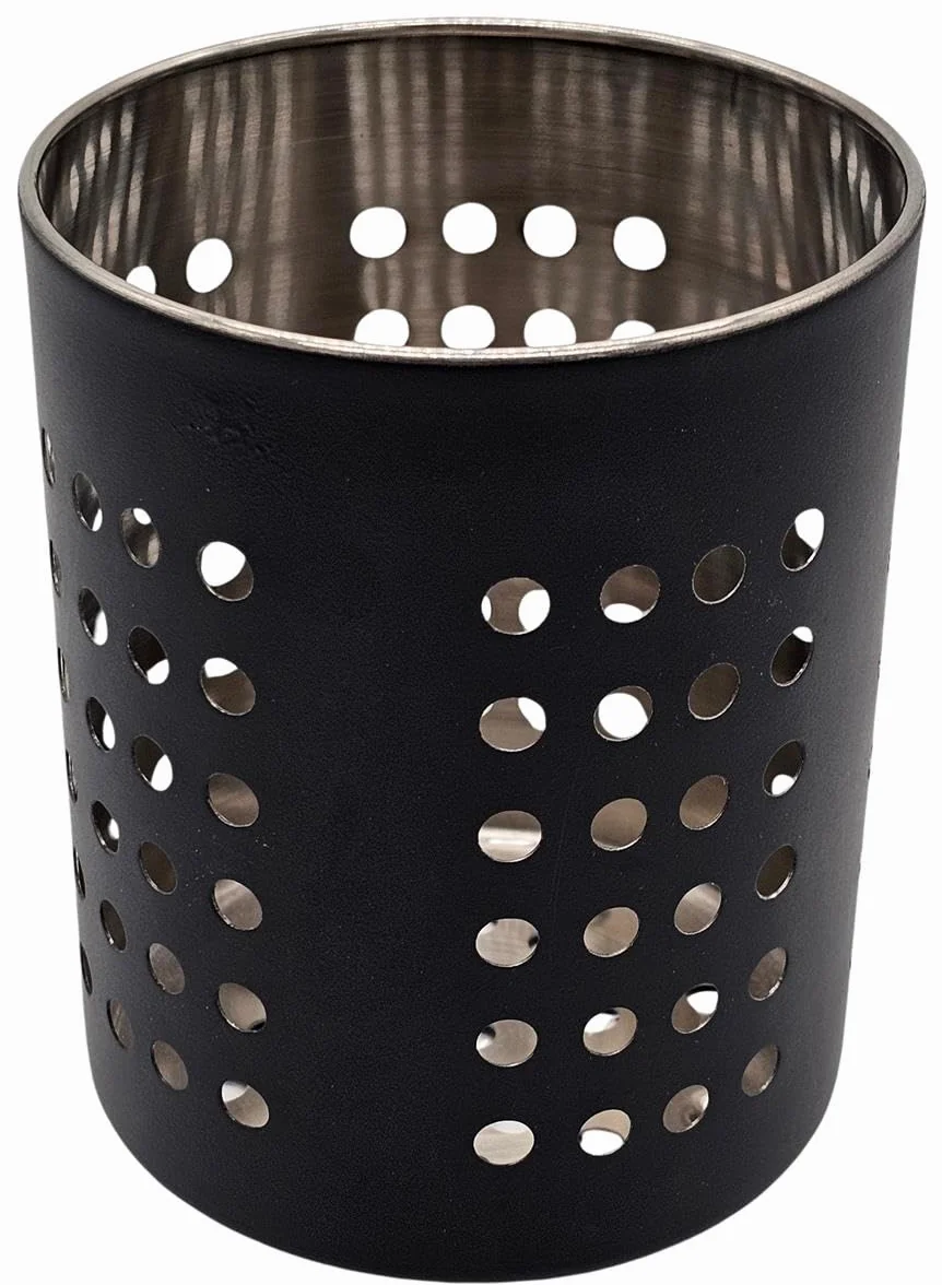 Bambelaa! Cesta para escurrir cubiertos de fregadero, negro, de acero inoxidable, redonda, metal, escurridor de platos, cesta para escurrir vajilla, soporte para fregadero, soporte para cubiertos