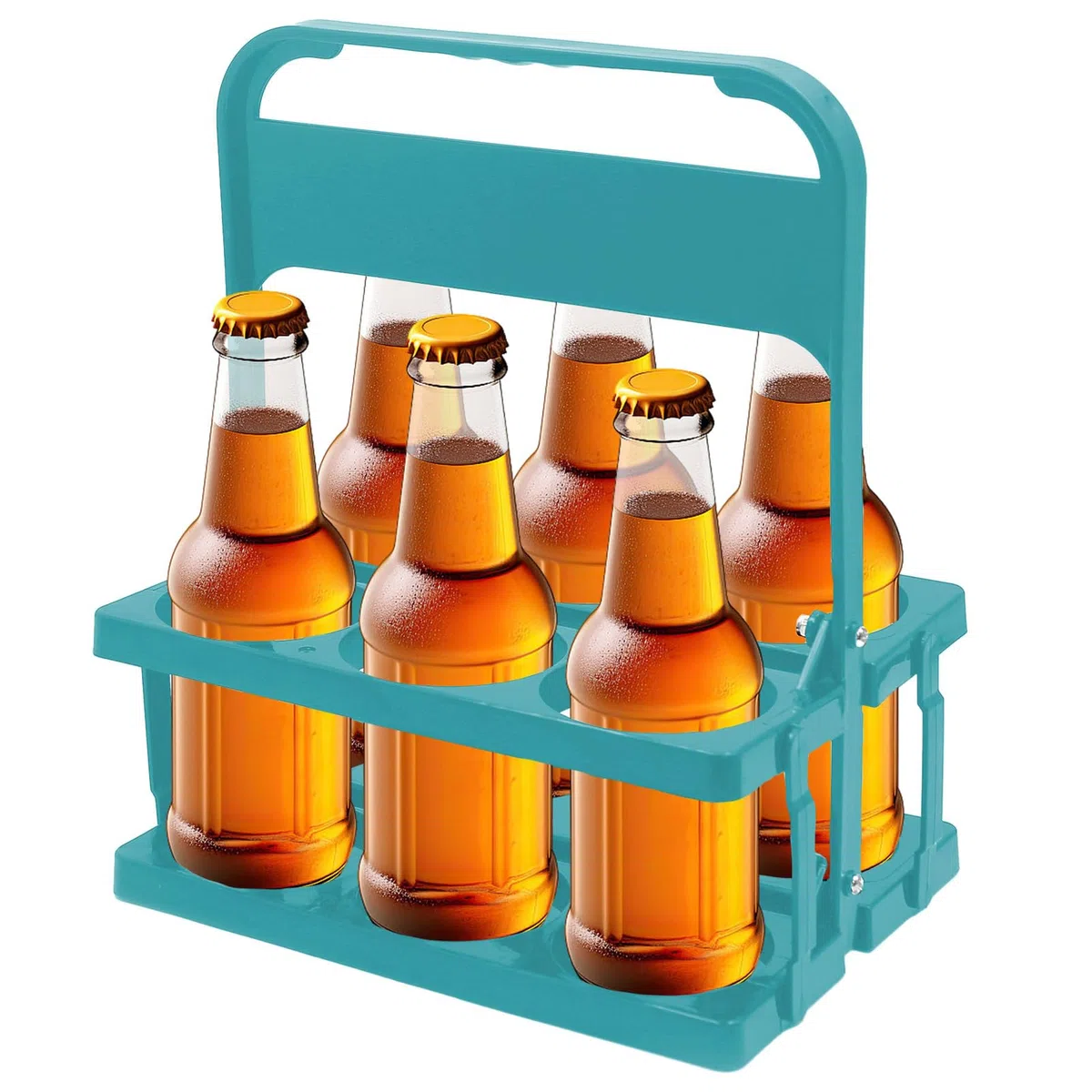 Portabebidas - Soporte para botellas de 6 agujeros | Portabotellas de cerveza, expositor de bebidas, con asa, organizador de leche, organizador de botellas de vino para restaurantes y bar