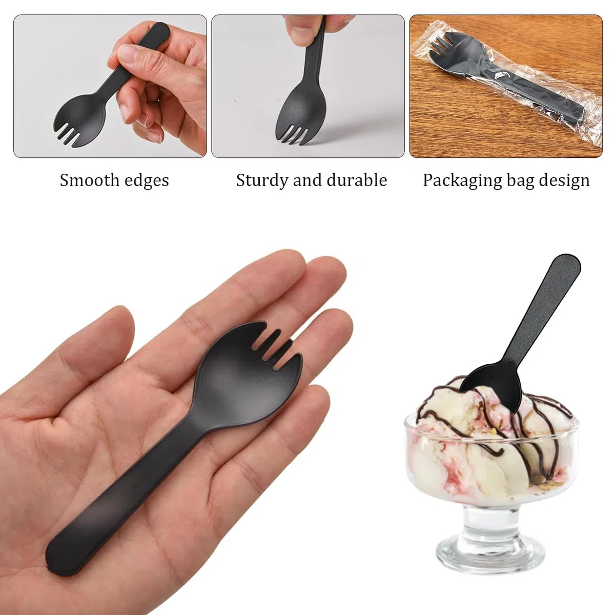 100 Cucharas de Postre Reutilizables,Mini Cucharas de Helado Colorido,Cuchara De Frutas,para Helados, Gelatina, Pasteles, Yogur, Mousse para Fiestas 10,5 cm