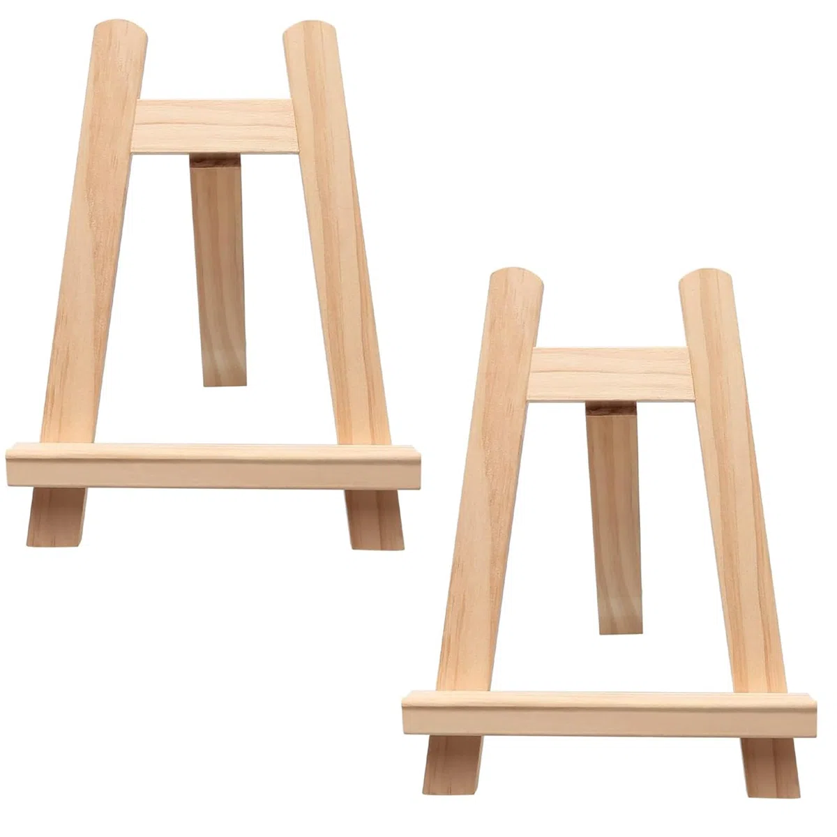 2 Piezas Caballete Madera Mini, Caballete de Madera Pequeño, Caballeto Mesa de Pintura, Kit Pintura Niños caballete madera, Soporte Lienzos Cuadros para Visualización Pintar Dibujar Foto (S)