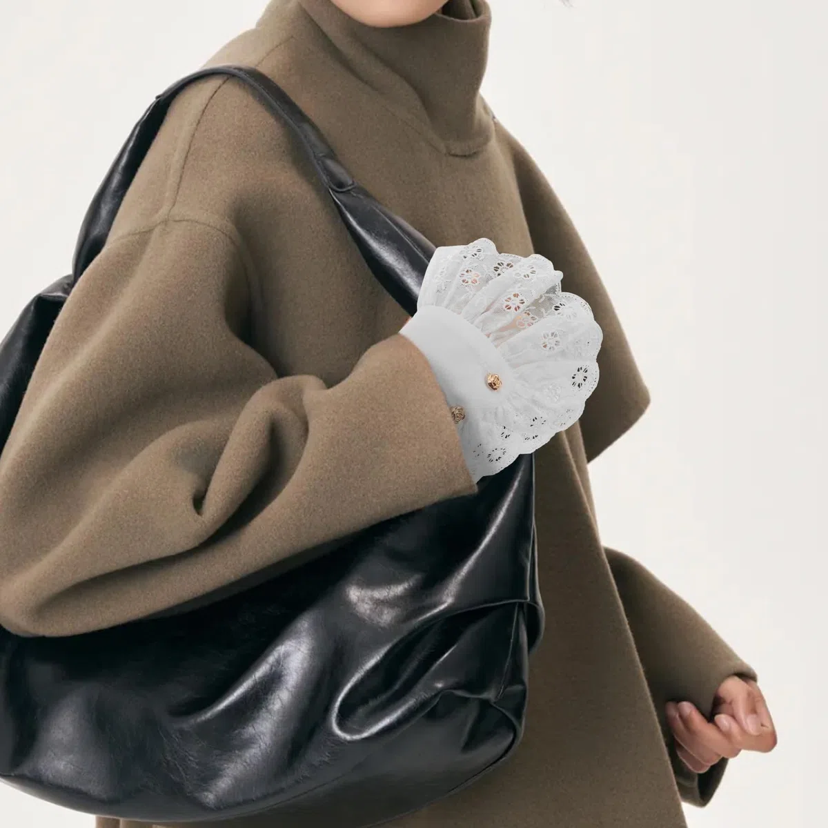 YARNOW Puños Accesorios Elegantes de Encaje Blanco de Manga Falsos para Mujer de Poliéster Cómodos para Banquetes y Ocasiones Formales