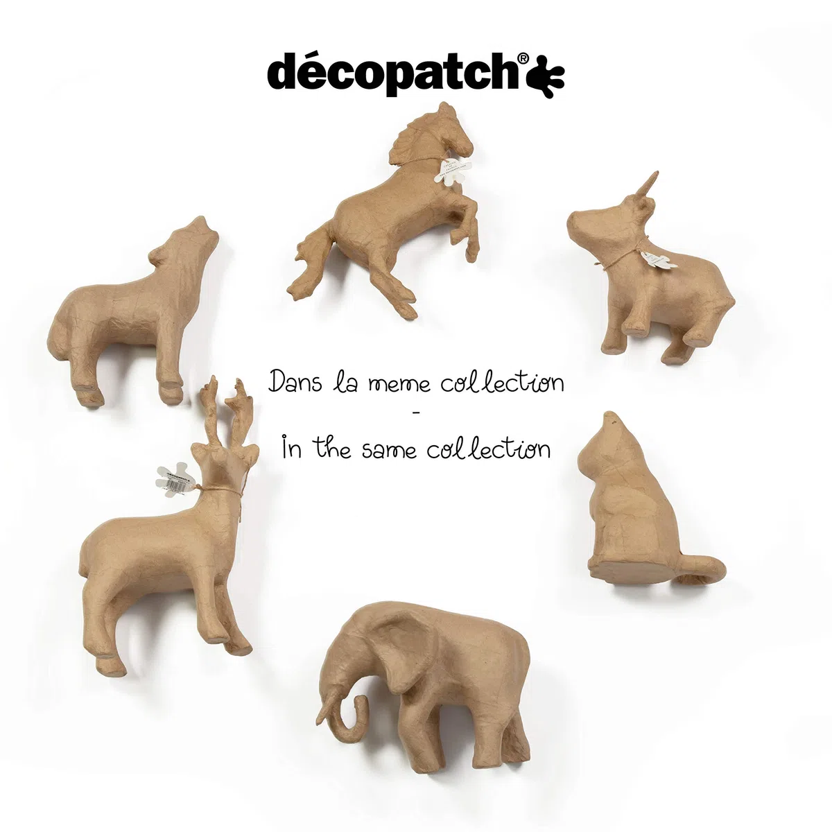 Clairefontaine ES Décopatch SA213C - Un soporte de papel marrón maché 18,5x12,5x15,5 cm, elefante africano
