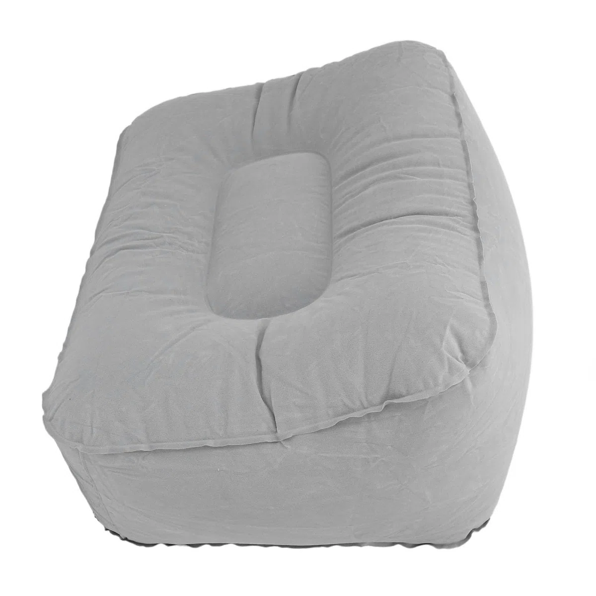 Cryfokt Almohada Inflable para Reposapiés, Almohada Portátil de Viaje para Pies, Material de Flocado de PVC, Ajustable, Almohada de Apoyo para Piernas de Inflado Rápido para Aviones