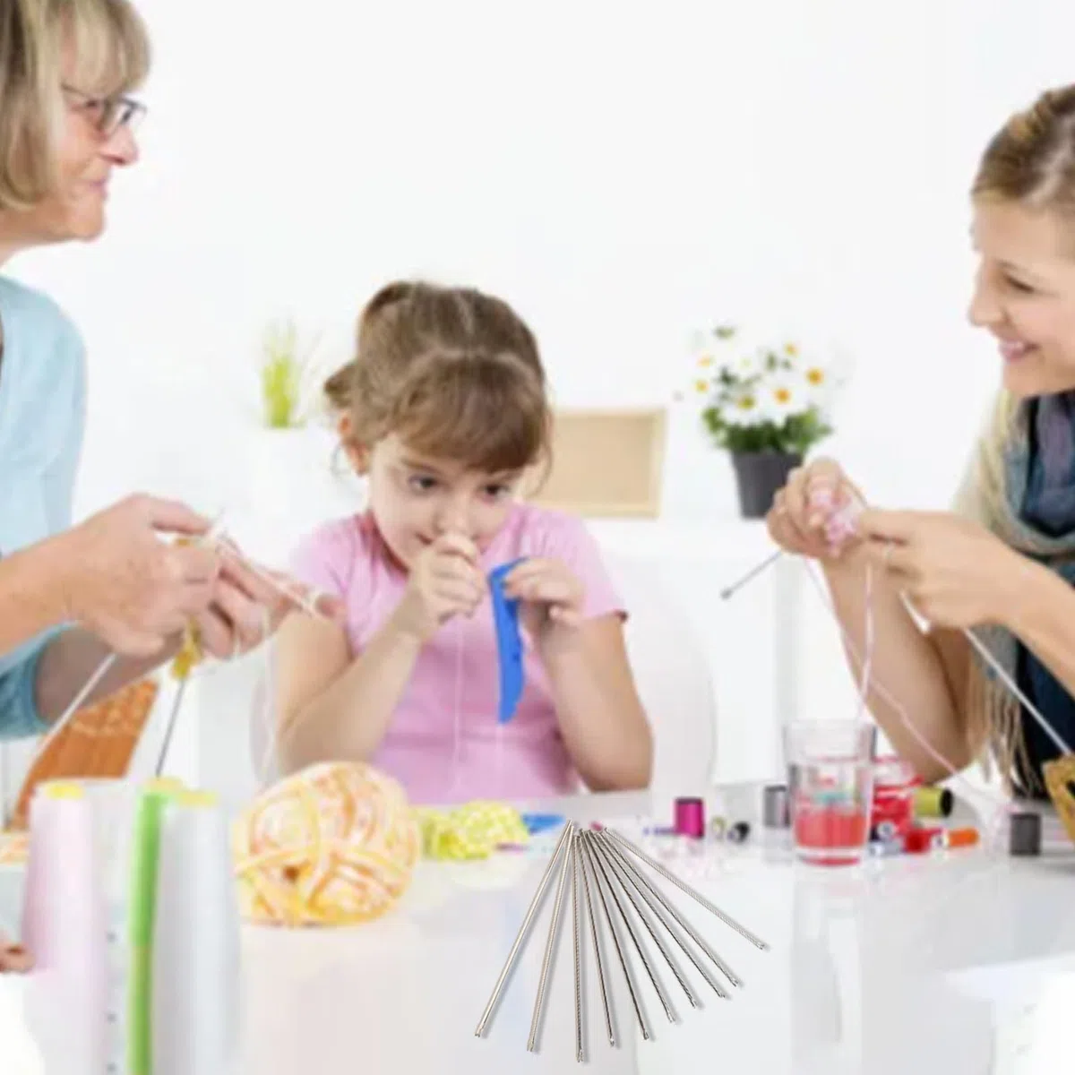 Generic 10 Agujas de Acero Inoxidable para Enraizar el Pelo de Muñeca, Herramienta de Repuesto para Hacer Pelucas, Aguja para Pelo de Muñeca (0,8 mm)