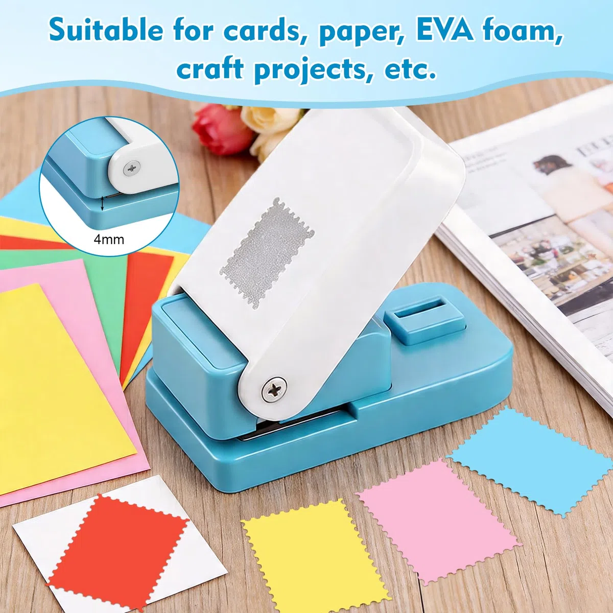 JIANTA Perforador Cuadrado con Forma de Sello, 2 x 2,5 cm, Acero Inoxidable, para Scrapbooking, Tarjetas y Manualidades Creativas