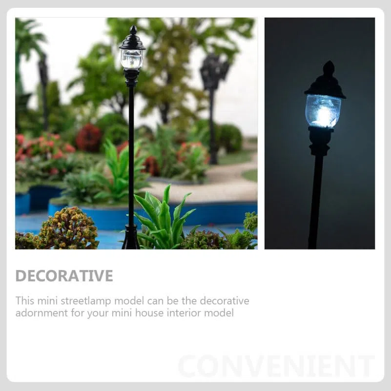 DOITOOL 5 Piezas Farola En Miniatura Modelo De Lámpara Para Maquetas Decoración De Jardín En Miniatura Y Paisaje Accesorios Para Casas De Muñecas Dioramas Y Tren