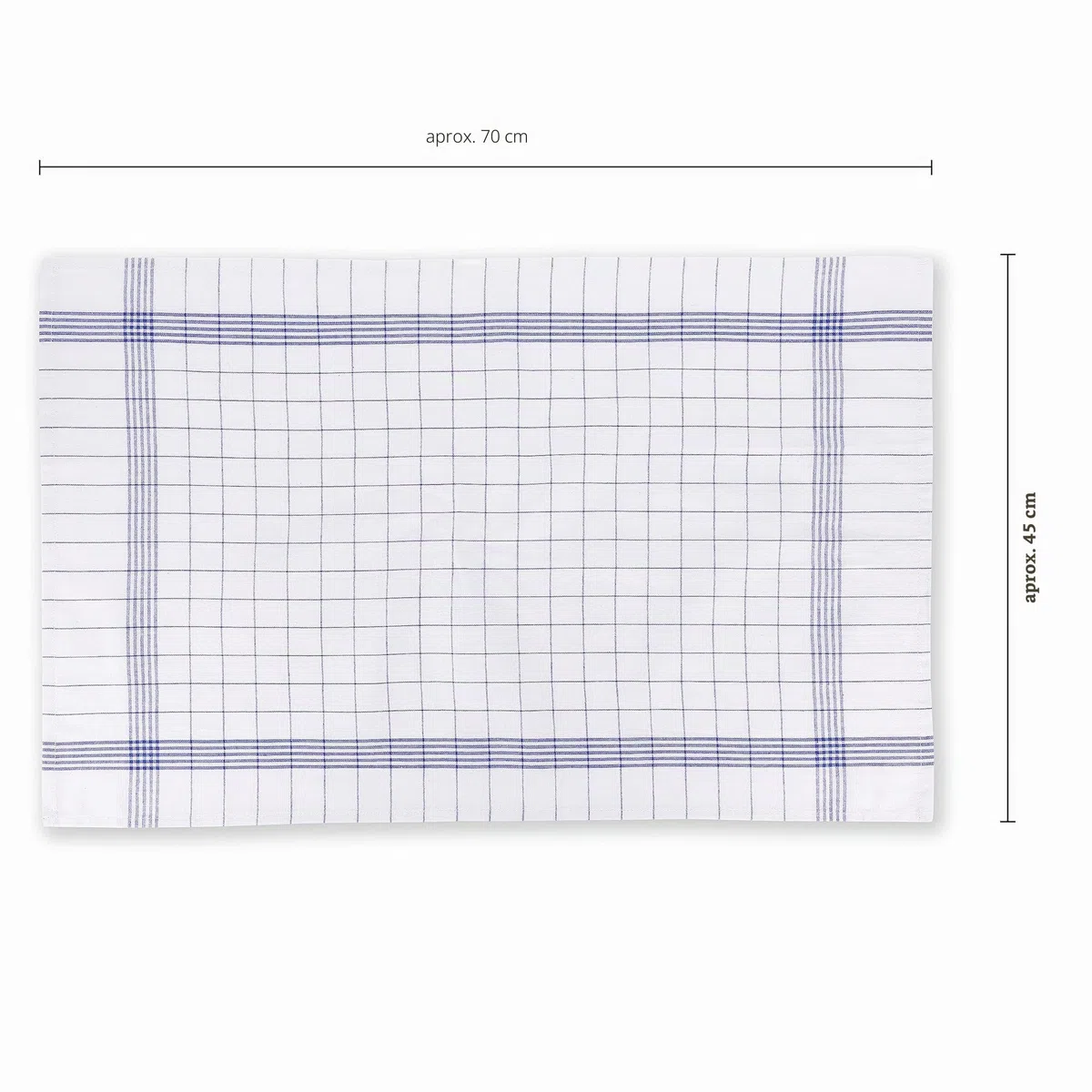 Vaily - Paños de cocina (pack de 10 unidades, 70 x 45 cm), diseño a cuadros, color azul, 100% algodón