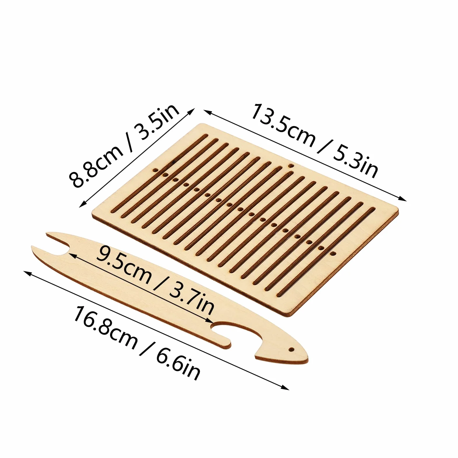 Kit de Telar de Madera para Cinturón, 2 Piezas, Herramientas de Lanzadera de Tejido Manual, Telar Pequeño para Principiantes, DIY