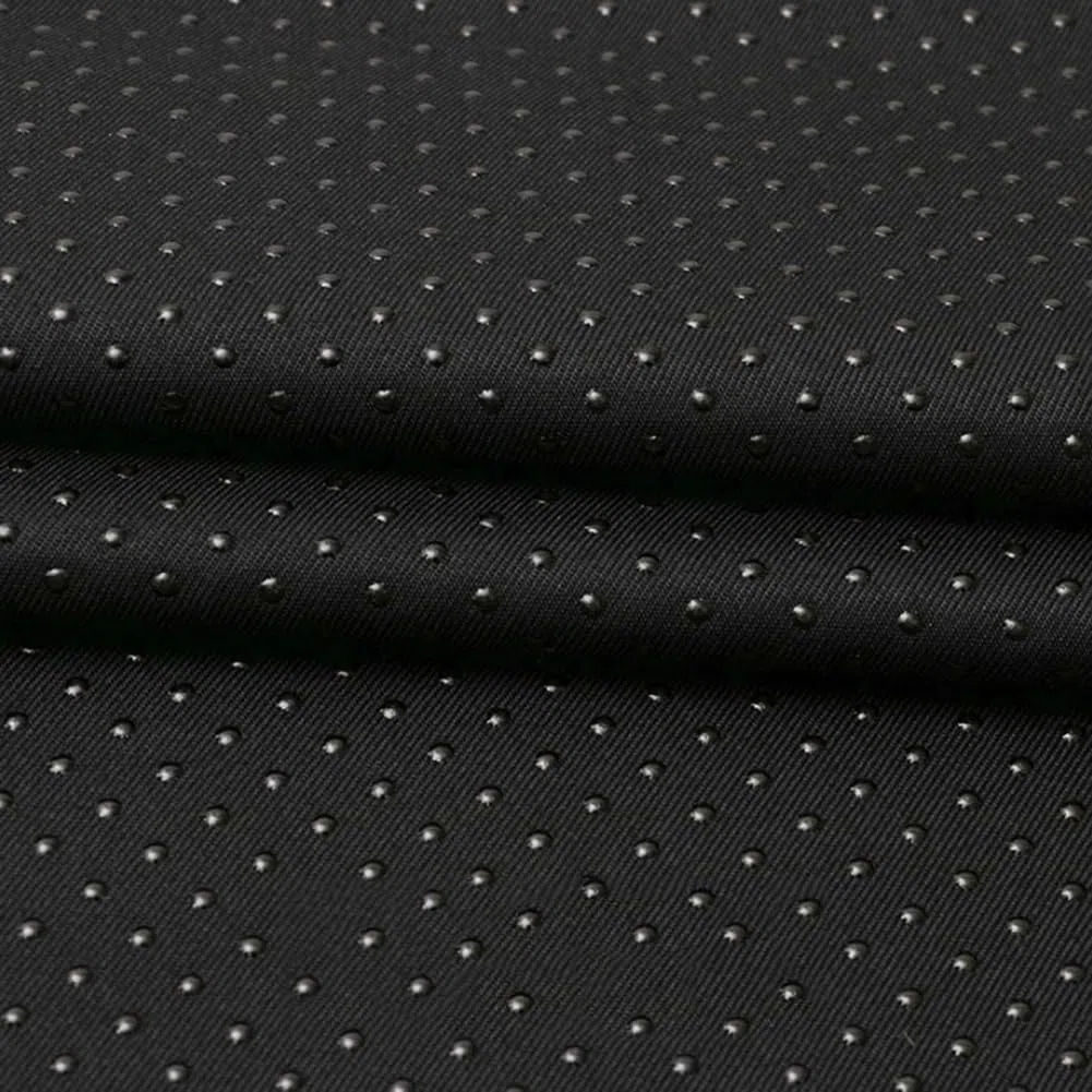 Tela de vinilo antideslizante por metro, 150 cm de ancho, tela de goma antideslizante para alfombra hecha a mano (negro)