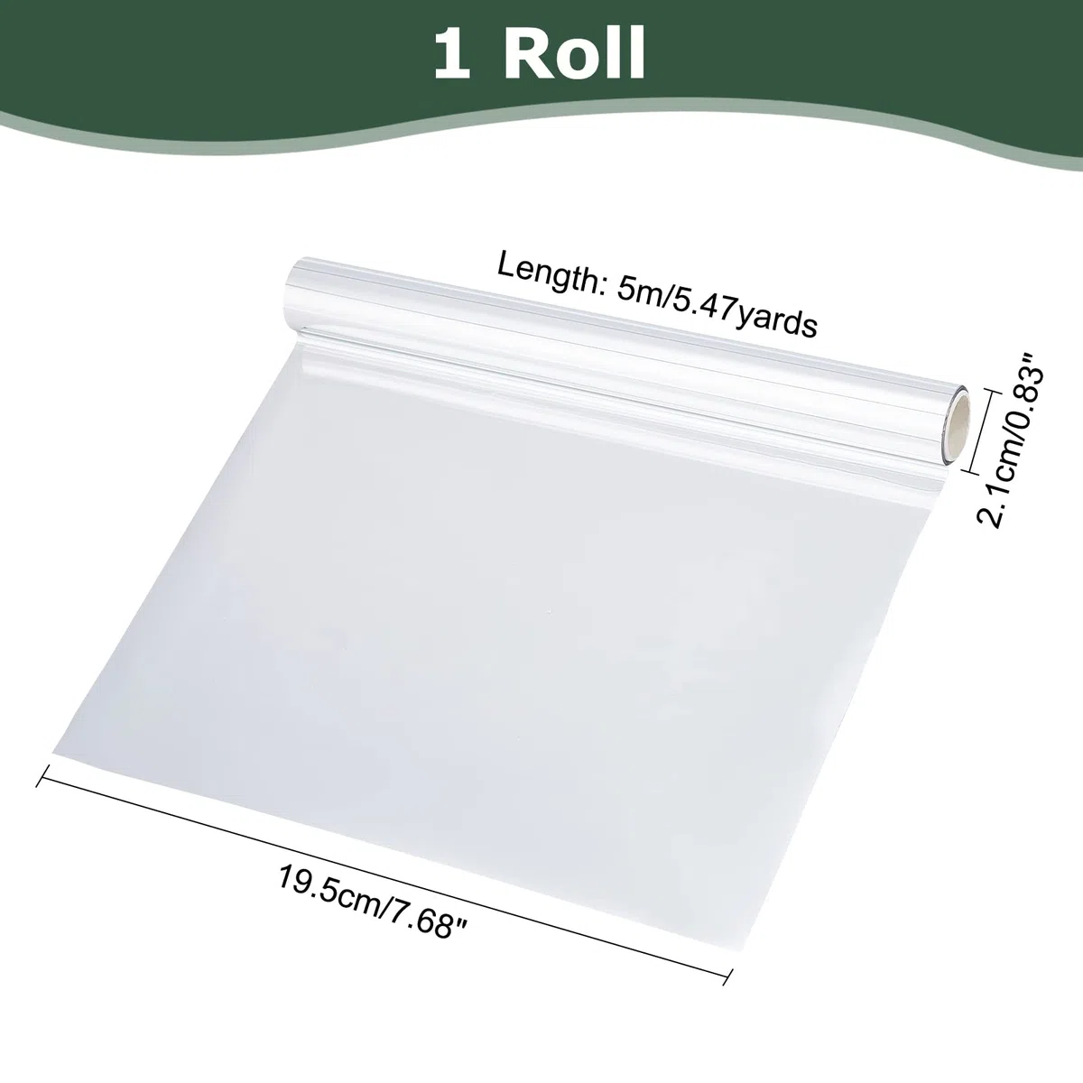 SUPERFINDINGS 1 Rollo de lámina reactiva Plateada 16,4 ft x 7,7 Pulgadas Lámina metálica de Transferencia Papel de Transferencia de tóner para Impresora láser + laminadora