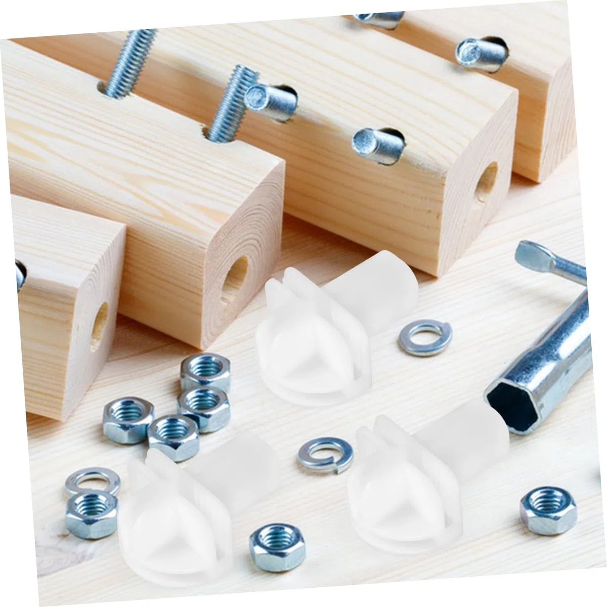 BESTOYARD Conectores Fácil Instalación y Ensamblaje de Plástico Blanco 8 Piezas para Estanterías Modulares de Alambre para Armarios y Almacenamiento