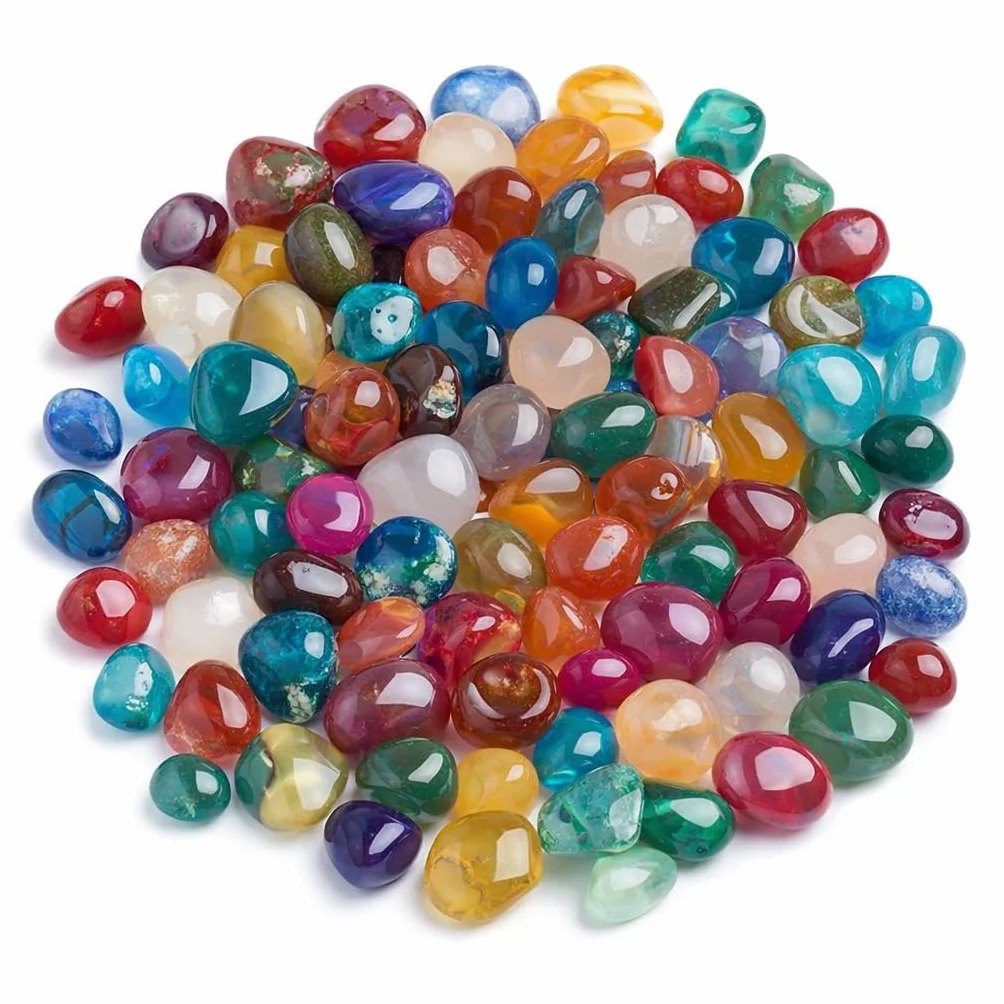 Perlin 50 piedras preciosas de ágata, semipreciosas, perlas de 9 mm ~ 15 mm, piedras semipreciosas para juego de piedras preciosas para búsqueda del tesoro y decoración