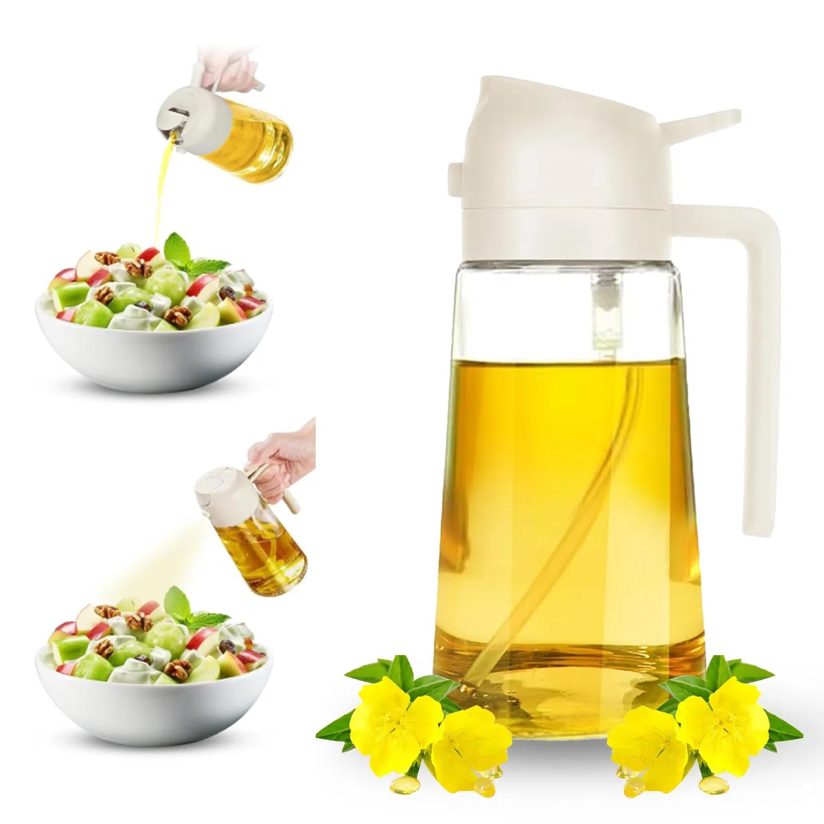 Pulverizador Aceite Spray 470ml Dosificador Aceite Vertedor Dispensador de Aceite de Oliva Para Cocinar, Freidora de Aire, Ensalada (Barbacoa)