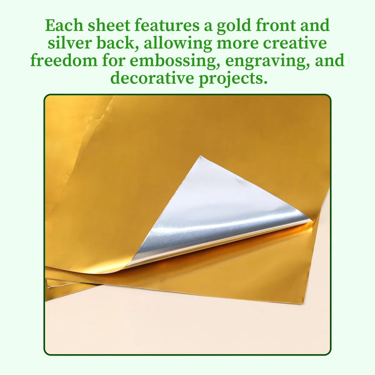 20 hojas de papel de aluminio dorado para manualidades | Láminas de estaño para manualidades en oro plateado,fáciles de cortar y dar forma, de 15x15cm y 0,07mm de grosor,Para , álbumes recortes