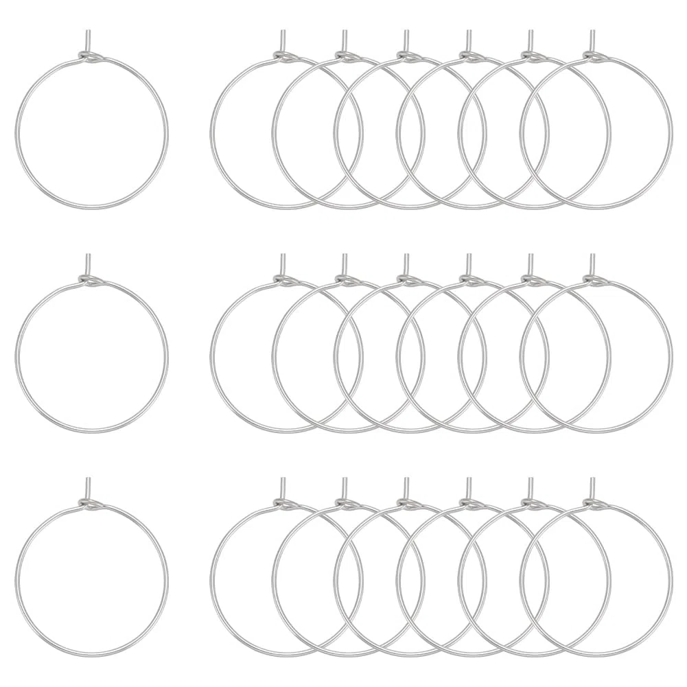 UNICRAFTALE 200pcs 20mm Tonos Plateados Copa de Vino Encantos Anillos 304 Pendientes de Aro de Acero Inoxidable Hallazgos Pendientes de Abalorios para Mujer Fabricación de Pendientes de Aro