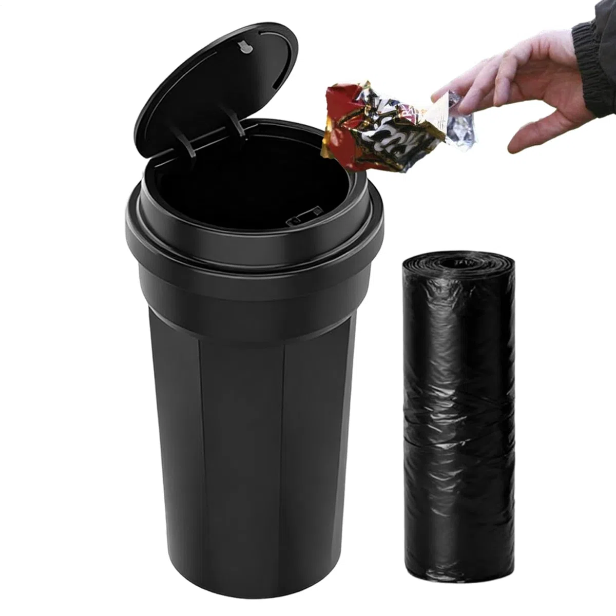 Cubo de basura para coche - Contenedor de basura no abrasivo en forma de copa | Almacenamiento de residuos de vehículos | Para camping coche viaje por carretera SUV RV furgoneta asiento trasero