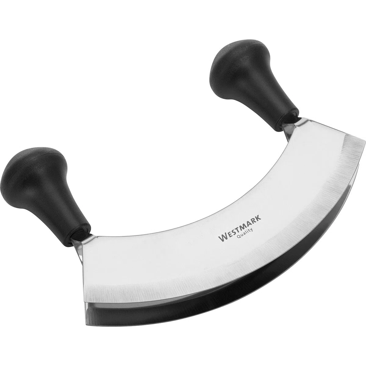 Westmark Cuchillo para picar/Cortador de hierbas, Con 2 cuchillas, Longitud: 17 cm, Acero inoxidable/plástico, Plateado/negro, 1294220