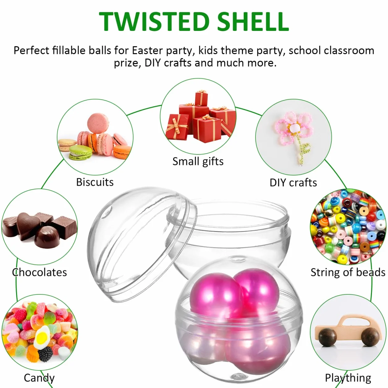 Toddmomy 100 Piezas Bolas Transparentes De Plástico Rellenables 1.1 Pulgadas para Manualidades Decoración De Fiesta Máquinas Expendedoras Y Regalos Infantiles