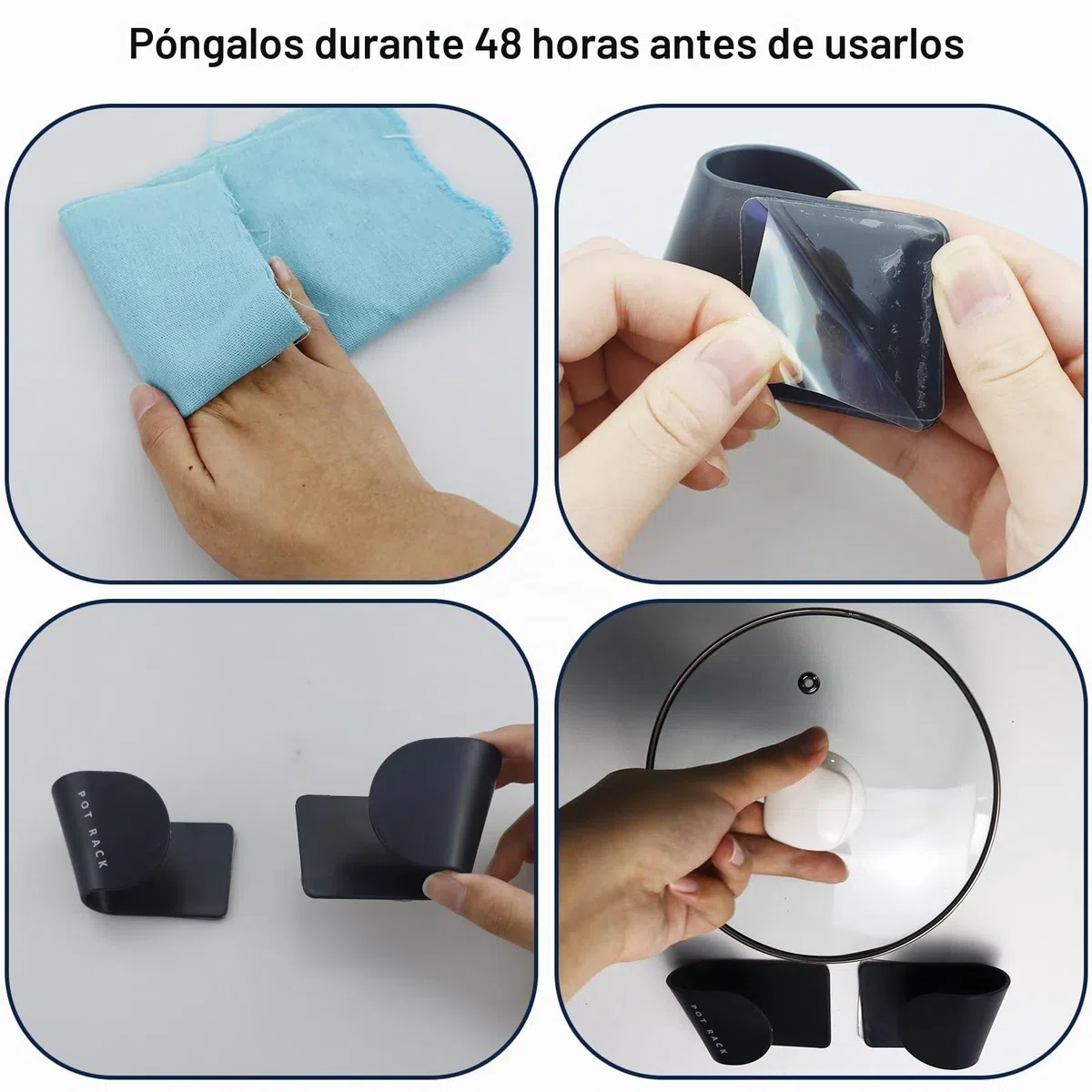 Organizador de tapa de olla ajustable, organizador de puerta de cocina (5 pares), soporte de tapa de olla para cocina, organizadores de tapa de olla dentro de la puerta del gabinete, juego de 5 pares