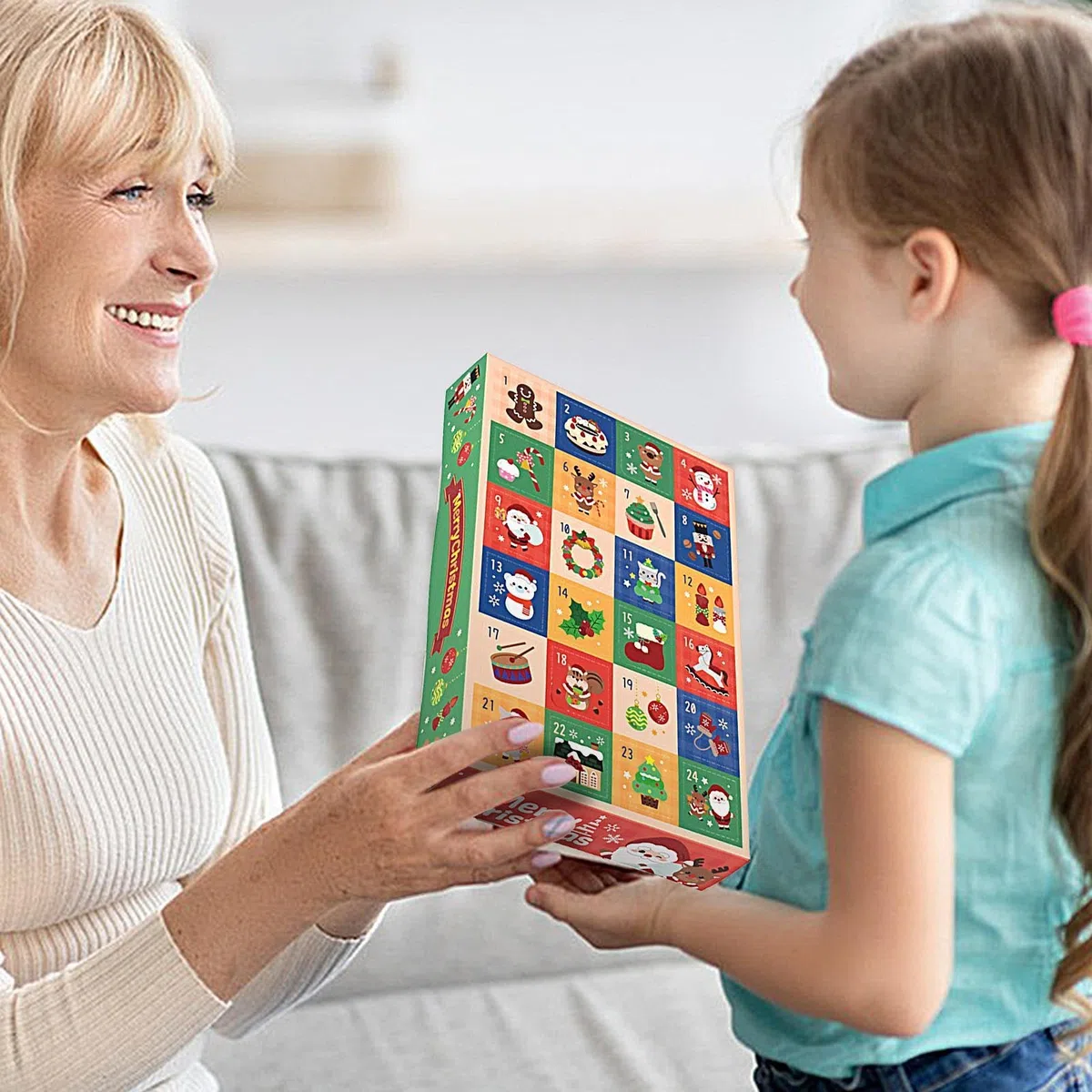 Paquete de 5 calendarios de Adviento rellenables, llena tus propias cajas de calendario de Adviento, caja de calendario de Adviento vacía de 24 días, fundas de calendario de Adviento de Navidad para