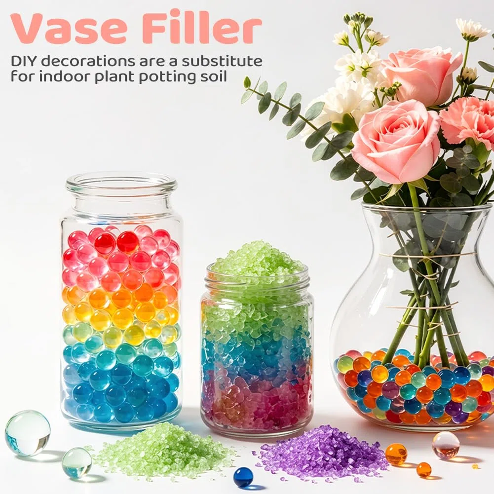 100000 Piezas Perlas de Agua Coloridas, Bolas de Gel No TóXico y Biodegradable, Perlas de Gel Reutilizable para Rellenar Jarrones, Bodas, Decoración del Hogar o de Plantas