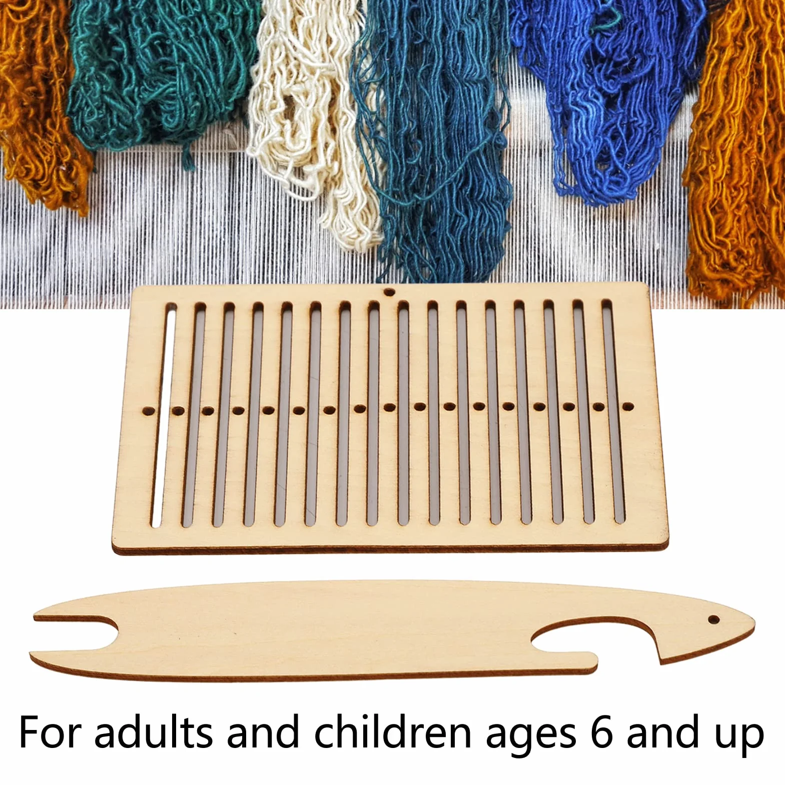 Kit de Telar de Madera para Cinturón, 2 Piezas, Herramientas de Lanzadera de Tejido Manual, Telar Pequeño para Principiantes, DIY