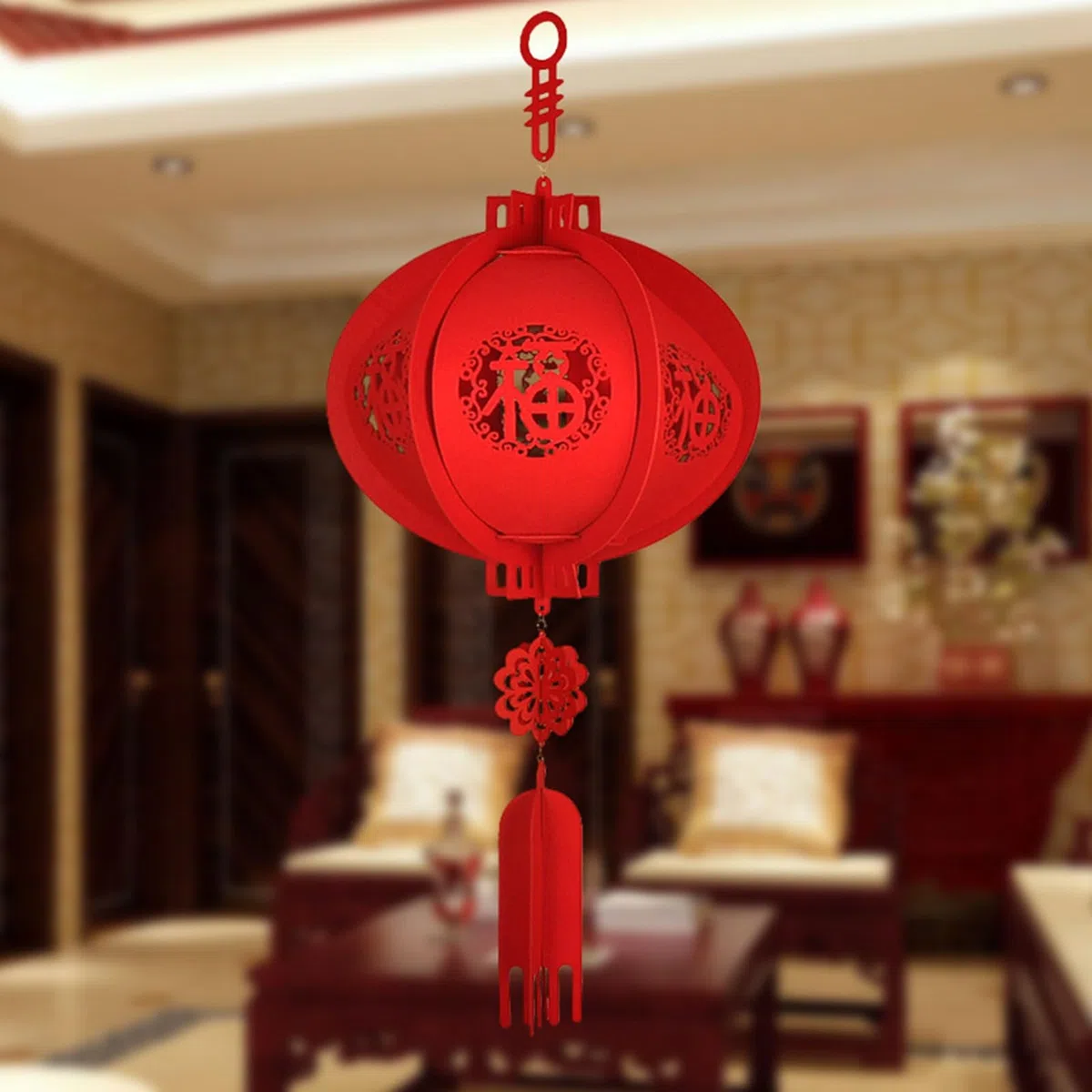 Festival Lighting Happy New Year Chinese Red Lucky Lantern Hanging Spring Festival Home Decor