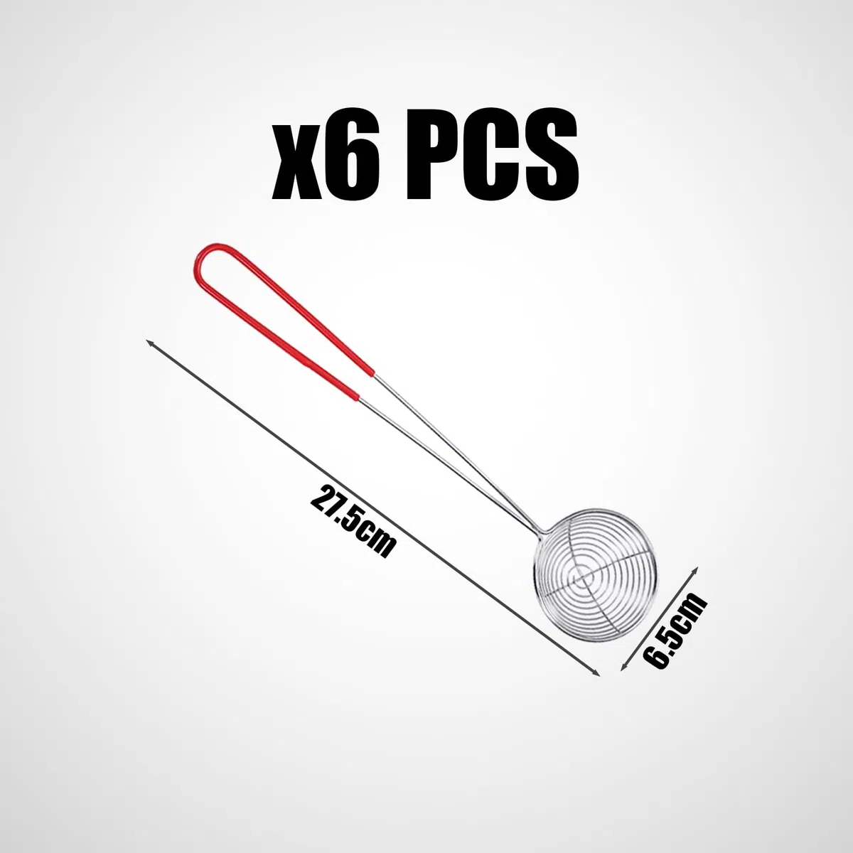 Colador de 6 piezas de acero inoxidable, utensilios de cocina finos, cucharas para picar perlas, colador de cocina, colador con asa, colador de cocina, colador de malla fina