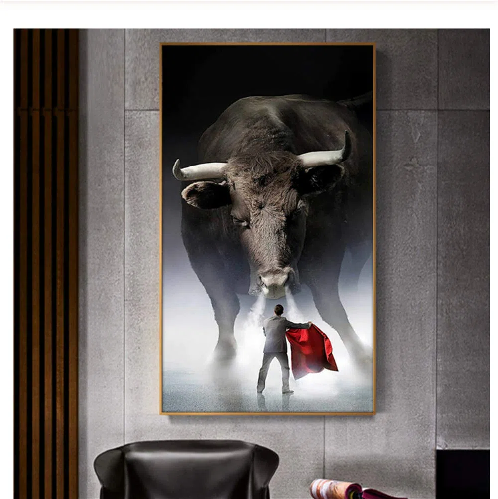 Cuadro sobre Lienzo para Pared, Imagen de Corrida de toros para Sala de Estar, decoración del hogar, 60x80 cm sin Marco