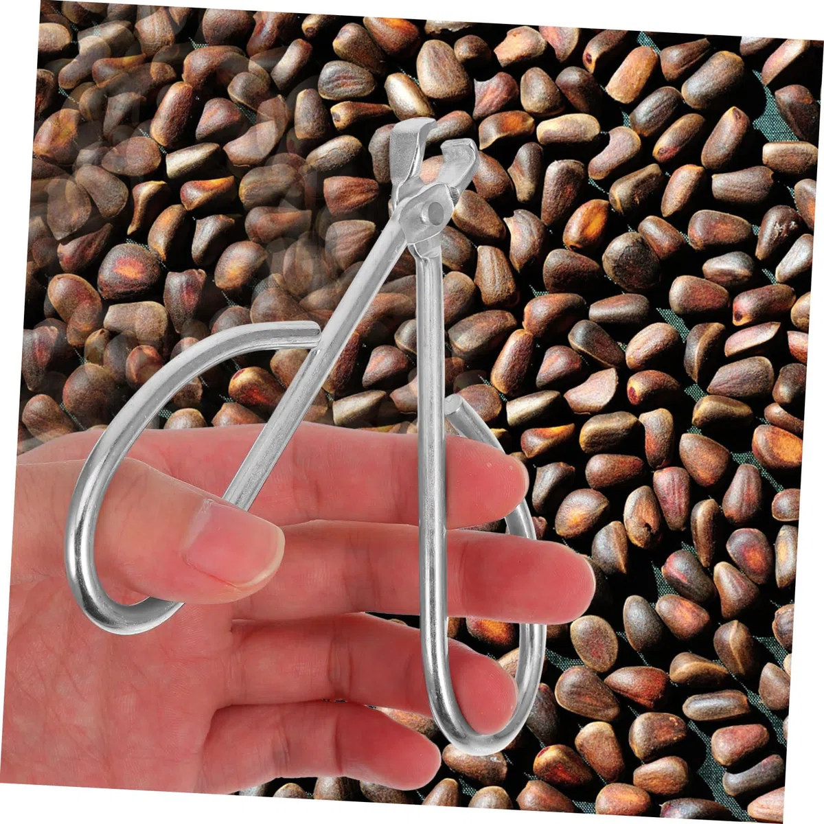 TOPBATHY Pinza para Pelar Piñones de Acero Inoxidable Diseño Multifuncional Seguro, Abridor Rápido y Herramienta Doméstica para Descascarar Nueces y Castañas
