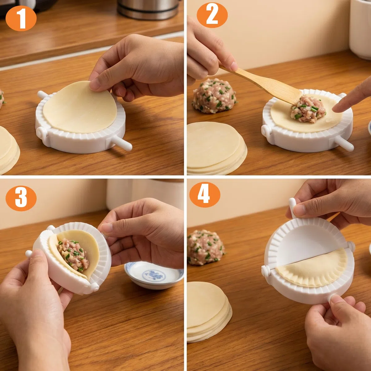 Juego de 3 moldes para raaviolis y albóndigas, molde manual para pasta rellena, para raavioli, albóndigas, empanadas, Samoussas, pasta de relleno casera, fácil de usar