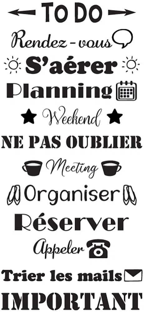 Aladine - Roll'Stamp To Do List - Sello con rueda - 12 Mensajes para sellos Partout - Ideal para Bullet Journal, Scrapbooking 02164 3,5x8x10,5 Black