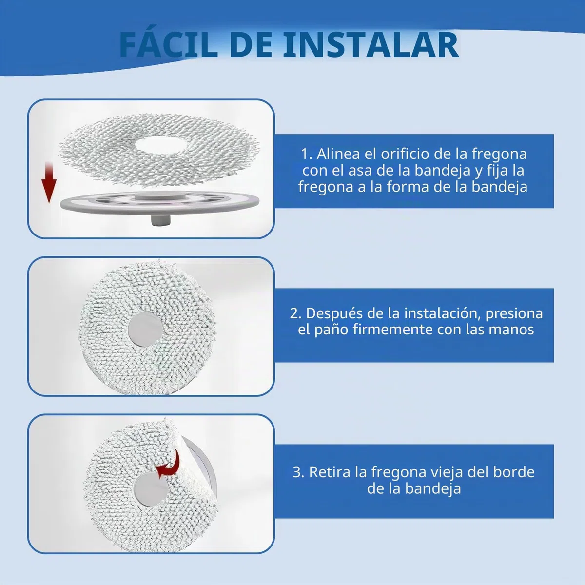 6 Paños de Repuesto Mopa Paño para Dreame L10s Pro Ultra Heat/L10s Ultra/L10s Ultra Gen 2/L20 Ultra/X40 Ultra Complete/Xiaomi X20 Plus/S20 Robot Almohadilla Trapeador Microfibra Reutilizable Limpieza