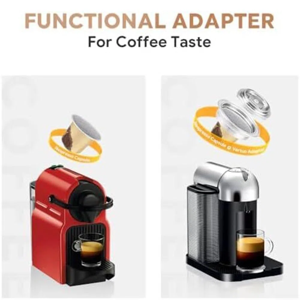 Adaptador de cápsula de café 2 en 1, convertidor de cápsulas grandes a pequeñas para máquinas domésticas, accesorio de soporte reutilizable resistente, fácil de instalar, diseño de ahorro