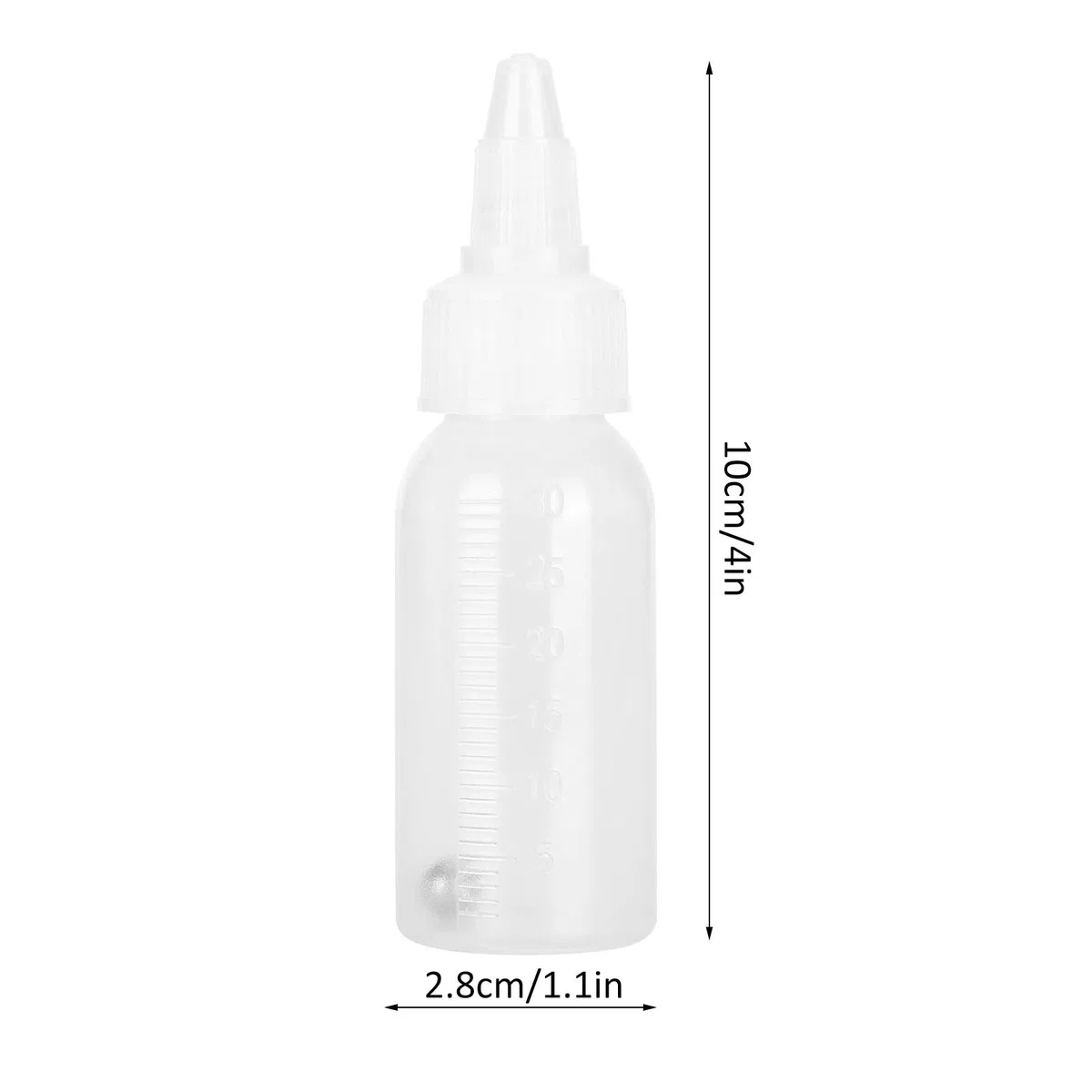 Jarras de almacenamiento de pintura de 30 ml Botellas de aerógrafo vacío recipientes de plástico con escala para mezcla de pintura de arte y elaboración detallada