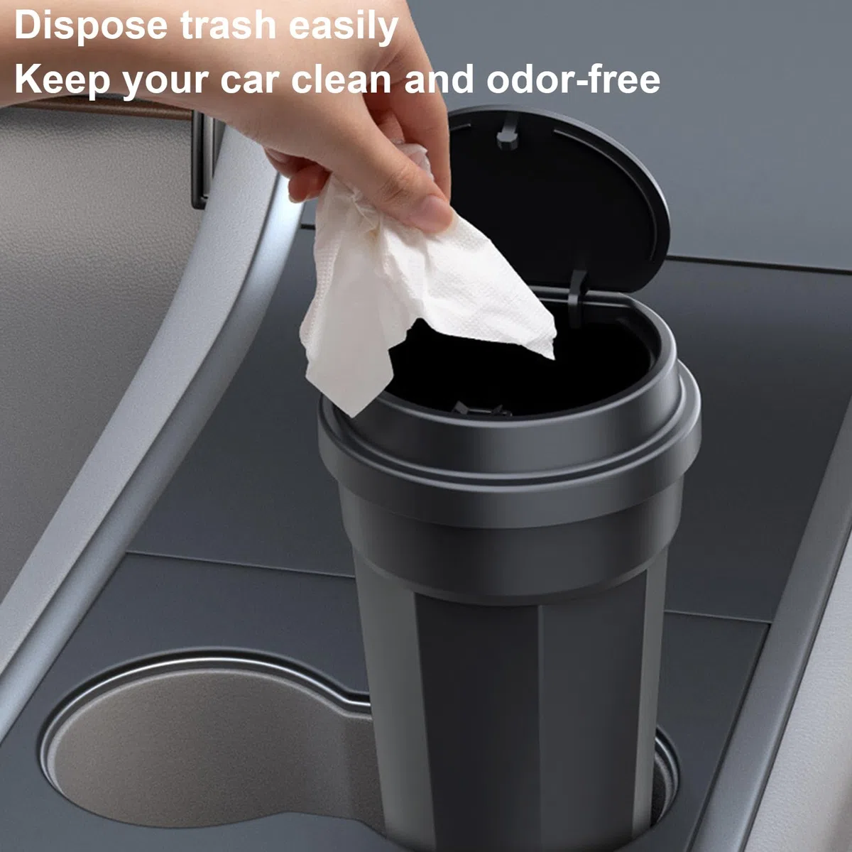 Cubo de basura para coche - Contenedor de basura no abrasivo en forma de copa | Almacenamiento de residuos de vehículos | Para camping coche viaje por carretera SUV RV furgoneta asiento trasero