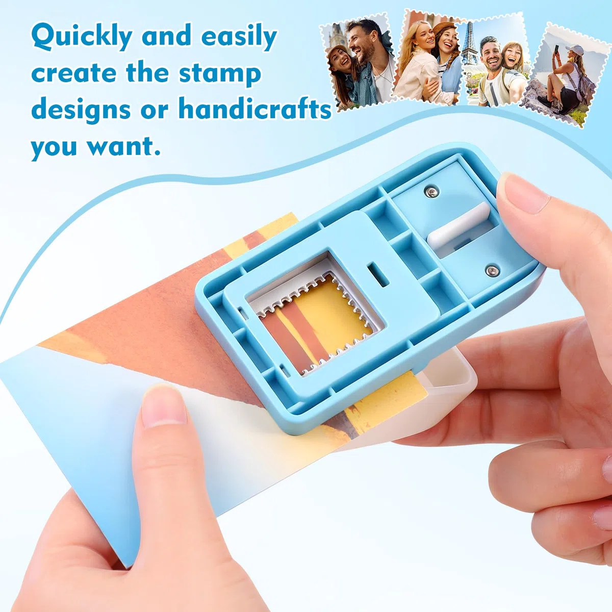 JIANTA Perforador Cuadrado con Forma de Sello, 2 x 2,5 cm, Acero Inoxidable, para Scrapbooking, Tarjetas y Manualidades Creativas