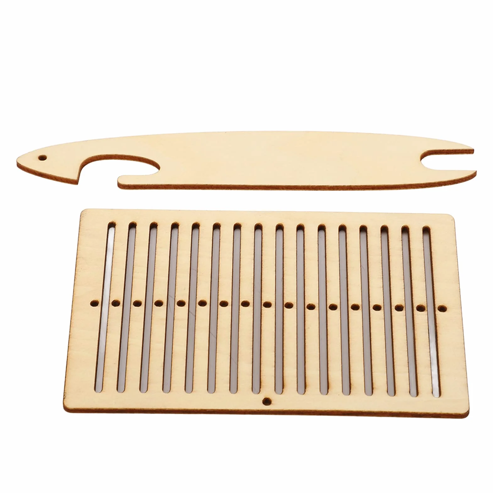 Kit de Telar de Madera para Cinturón, 2 Piezas, Herramientas de Lanzadera de Tejido Manual, Telar Pequeño para Principiantes, DIY