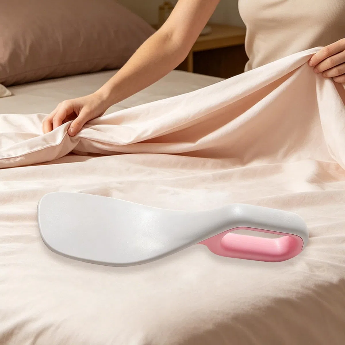 Herramienta para enrollar sábanas, mango ergonómico, portátil, para cambiar sábanas, para aplanar fundas de cama, colchones elevadores, dormitorio, sala de estudio, dormitorio, hotel, apartamento