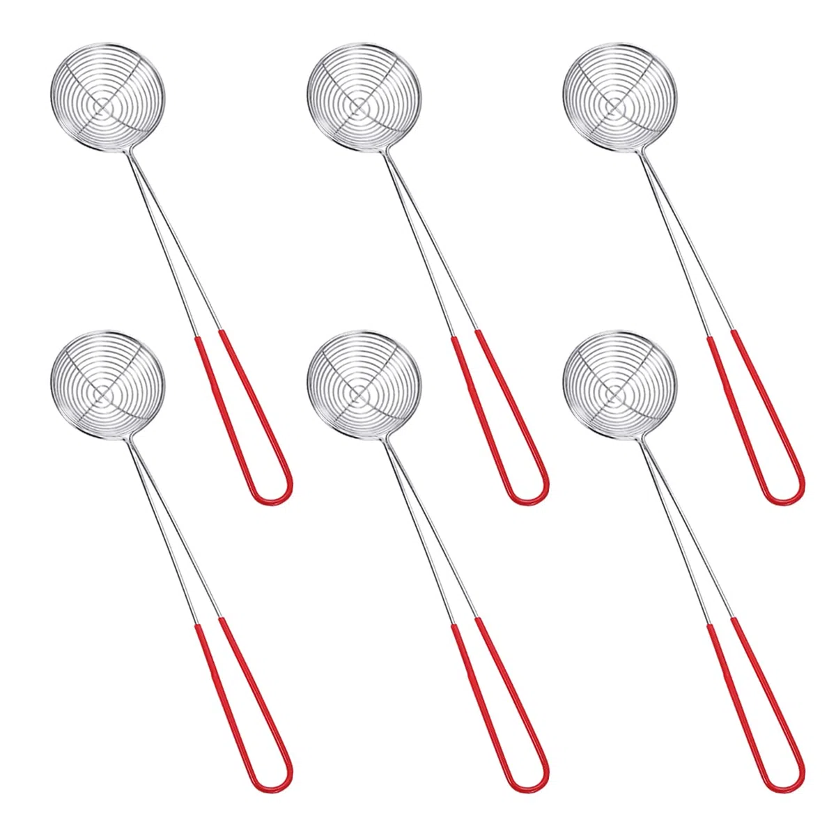 Colador de 6 piezas de acero inoxidable, utensilios de cocina finos, cucharas para picar perlas, colador de cocina, colador con asa, colador de cocina, colador de malla fina